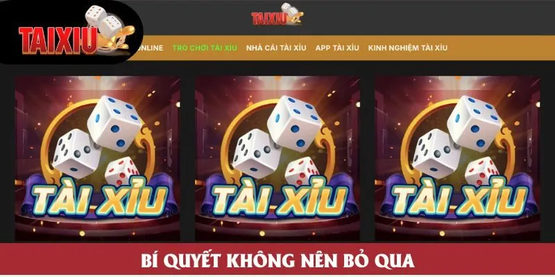 Bí quyết không nên bỏ qua Bí quyết không nên bỏ qua