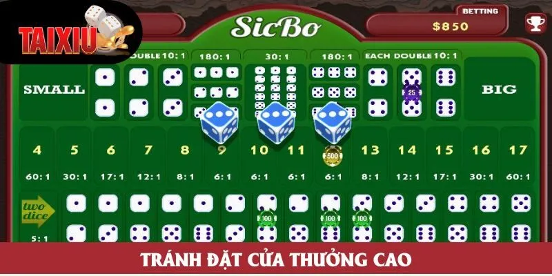 Tránh đặt cửa thưởng cao Tránh đặt cửa thưởng cao